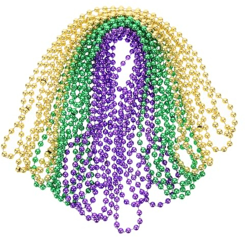 JOINPAYA 12stücke Teiliges Perlenkette Halsketten Für Karneval Festival Kostüme Und Partys in Gold Violett Und Grün Je