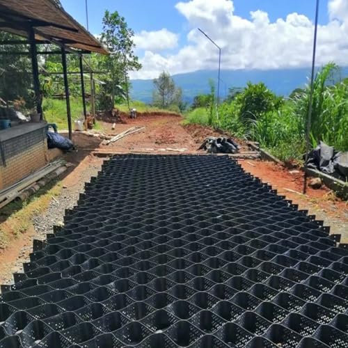 Rejilla de suelo de polietileno grueso – Rejillas de grava de polietileno de alta densidad duraderas para estabilización de calzadas, soluciones de paisaje y pendiente, rejilla geográfica resistente