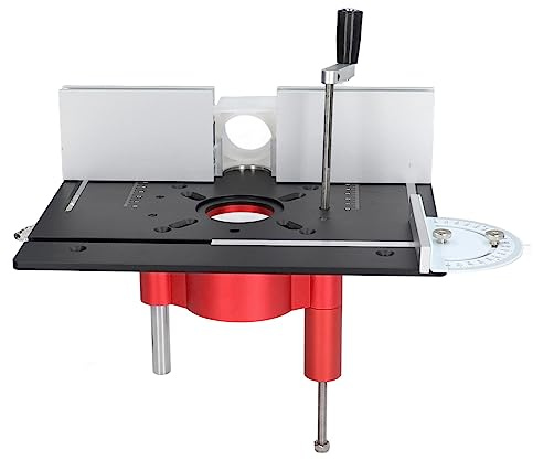 Router Lift Kit Electric Router Table Insert Plate Lifting Base Woodworking Chamfering Trimming Aluminum Alloy Stainless Steel Red 047mm Lifting Range S82 Tabletop (Black)