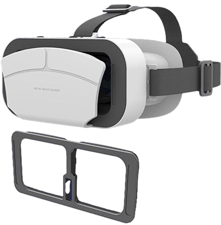 VR Glasses - Headset Viewer, Movie Goggles | 3D Lens Equipment, Comfort Wearable Unit, Hi-Tech Crown, Home Theater Use, Immersive Apps, Educational Experience and Home Theater for Exploration