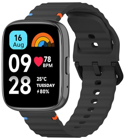 Cinturino per Xiaomi Redmi Watch 3 Active/Lite, Sport Cinturini in Silicone Morbido di Ricambio per Redmi Watch 3 Lite