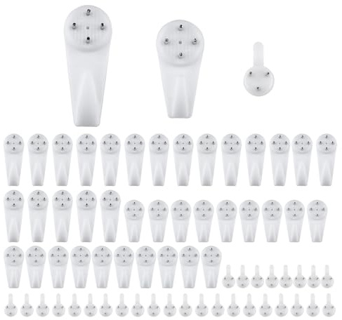 70Pcs Heavy Duty Picture Hanging Hooks - Non-Trace Wall Hooks for Frames, Paintings, Photos & Mirrors (3 Sizes: Large/Medium/Small)