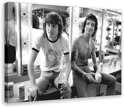 BILQAHT ACDC Bon Scott Angus Junges Poster, 1970er-Jahre-Leinwand-Poster, Schlafzimmerdekoration, Landschaft, Büro, Raumdekoration, Geschenk, 40 x 60 cm