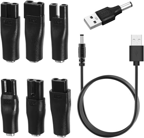 7 Pcs 5V USB Netzkabel Rasierer Kabel Ladegerät Poolsauger Ladekabel Für Intex Poolsauger Adapter Set Für Arten Von Elektrischen Haarschneidern Rasierern Luftreiniger Und Anderen Ladekabeln
