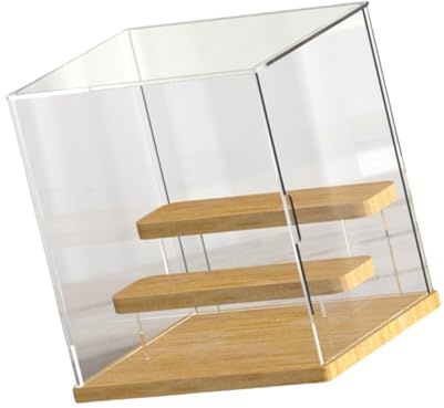Hrtyvhin Acryl Sammelobjekt Vitrine mit anpassbaren Regalen, Aufbewahrungsbox für Miniaturfiguren, stapelbare Parfümhalter Vitrine