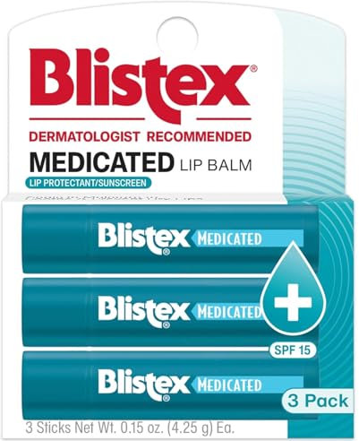 Blistex - Medicated Lip Balm - Baume pour les Lèvres - Ecran Total - SPF 15 - Pack de 3 - .15 oz (4.25 g)