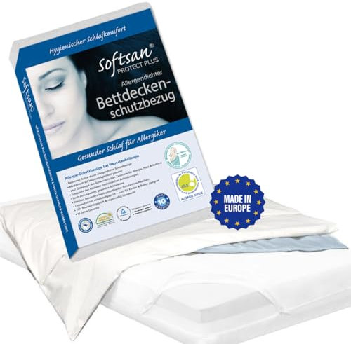 Softsan Protect Plus Bettdeckenbezug milbendicht 155x220 cm, Encasing, Milbenschutz für Hausstauballergiker