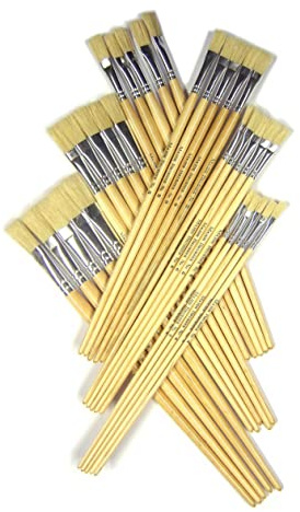 Major Brushes Hog Bristle Long Flat Brushes Pack of 60