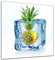 Bilderdepot24 Glasbild - Eiswürfel Ananas - 20x20 cm - Deko Glas - Wandbild aus Glas - Bild auf Glas - moderne Bilderdepot24 Glasbilder - Glasfoto - Echtglas