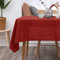 Deconovo Tischdecke Leinenoptik Tischdecken Wasserabweisend Tischwäsche Lotuseffekt Tischtuch, 250x140cm, Rot, 1 Stück