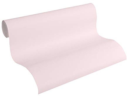 A.S. Création Papier Peint Uni New Life Papier peint intissé 10 ml x 0.53 m Rosé Fabriqué Métallique en Allemagne 356413 3564-13