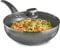 VonShef Non-Stick Wok, Induction Safe Non-Stick Frying Pan, Deep Aluminium Stir Fry Wok with Glass Lid & Stay Cool Handle, 28cm Diameter & Marble Finish