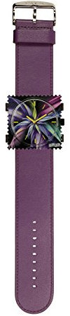 S.T.A.M.P.S. Stamps Uhr KOMPLETT - Zifferblatt Magic Blossom mit Lederarmband violett