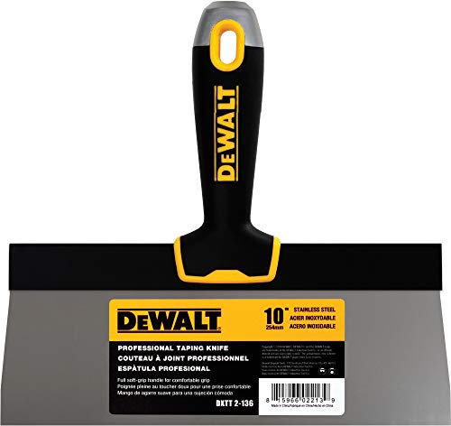 DEWALT Couteau à enduire de 25,4 cm | Acier inoxydable avec poignée souple | DXTT-2-136