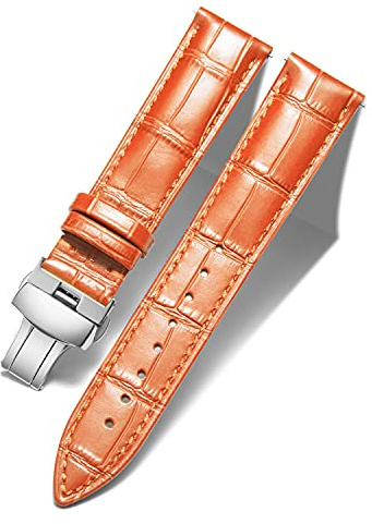 BINLUN Leder Uhrenarmband mit Schnellwechsel-Federstegen für Armbanduhren von Herren & Damen Silber/Gold/Roségold Schmetterlingsschließe 12-24mm