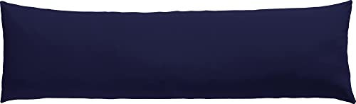 Erwin Müller Seitenschläferkissenbezug Single-Jersey Murnau - dunkelblau Größe 40x140 - bügelfrei, strapazierstark, elastisch, mit Reißverschluss