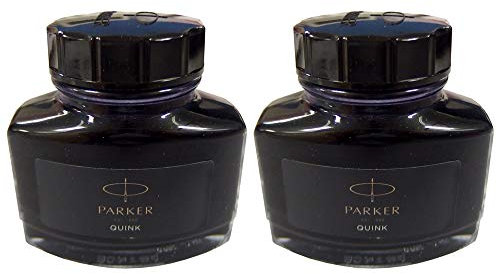 Parker S1162110 Fountain Pen Bottle Ink Quink Quink 1950375 Black 2 Piece Setaa