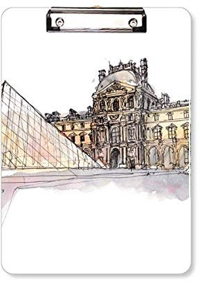 Louvre Museum in Paris Frankreich Klemmbrett Ordner Schreibblock Trägerplatte A4