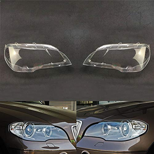 Ersatz-Scheinwerferabdeckung für BMW X5 E70 2008 2009 2010 2011 2012 2013, klare Scheinwerfer-Objektivabdeckung, Autoscheinwerfergehäuse, ersetzt Original-Lampenschirm (ein Paar)