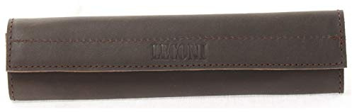 LECONI Schulterpolster Gurtpolster Riemenpolster für Trageriemen Pad Echtleder natur vintage breit Leder 22cm x 5cm dunkelbraun LE9023