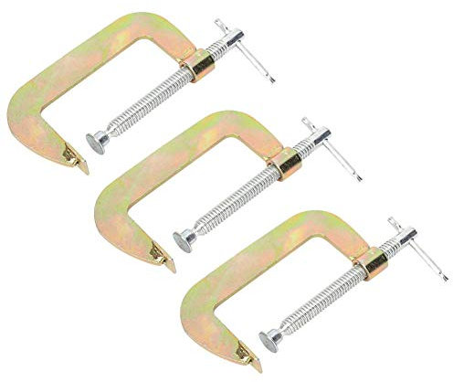 3 Stück C Klemmensatz Hochleistungs-G-Klemme Holzbearbeitung Schweißen Handgriffhalter Zimmermannswerkzeug(3 inch)