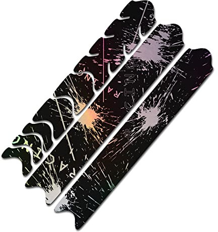 AlphaShield Fahrrad Rahmenschutz Kettenstreben Schutz Folie Aufkleber Rahmen Schutz Carbon MTB BMX Lackschutz Folie R161 (10 Racing Hologramm)