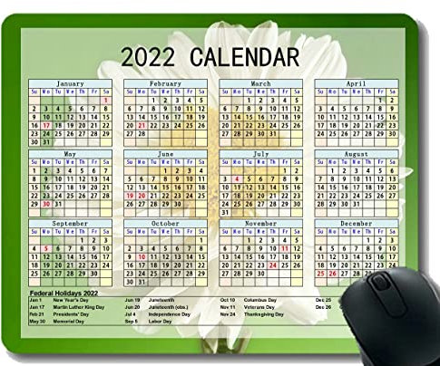 YENDOSTEEN Gaming Mauspad 2023 Jahre Kalender mit Urlaub, Blütenblätter Hintergrund weiße Mauspadmatte MP348