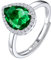 Suplight Damen Ringe aus 925 Sterling Silber Kristall Fingerring mit Geburtsstein Mai in Birnenschnittform Zirkonia Damenring Synthetischer Smaragd