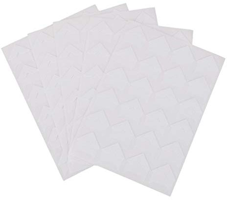 10 Blatt Foto Montage Ecken Selbstklebende Kraftpapier Foto Ecke Aufkleber für DIY Fotoalbum Scrapbooking Journal (Weiß)