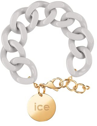 ICE - Jewellery - Chain bracelet - Wind - Kettenarmband mit graufarbenen XL-Maschen für Frauen, geschlossen mit einer goldenen Medaille (020352)