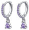Vissen Lila Zirkonia Ohrringe Mit Anhänger Creolen Damen Modeschmuck Elegant Strass Hängend Mädchen