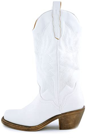Toocool Stivali donna texani cowboy western camperos scarpe boots YG886 [37,bianco]
