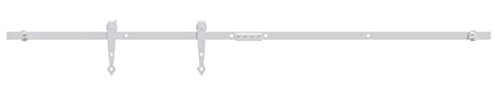 vidaXL Kitini Puerta Corredera Armario Guías con Carril Herrajes Percha Rodillo Sistema para Granero Cocina Estudio Decoración Acero Carbono Blanca