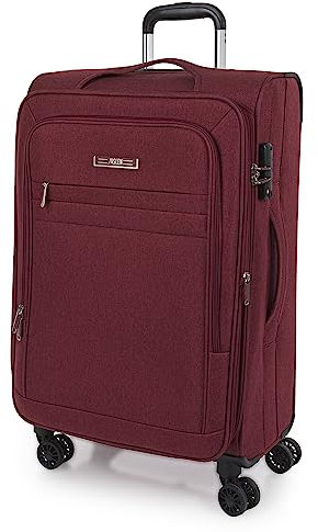Jaslen - Maleta Mediana con 4 Ruedas Giratorias para Viajes Largos Tipo Trolley Ideal como Maletas de Viaje Grandes 23 Kilos y Maleta Viaje Mediana Resistentes, Granate