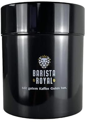 Barista Royal Premium Kaffeedose Vakuum Luftdicht 1000g Kaffeebehälter Aromadose Vorratsdose Kaffeebohnenbehälter Aromadicht Kaffeebox für Kaffeebohnen Kaffeepulver Tee Nüsse Kakao Schwarz