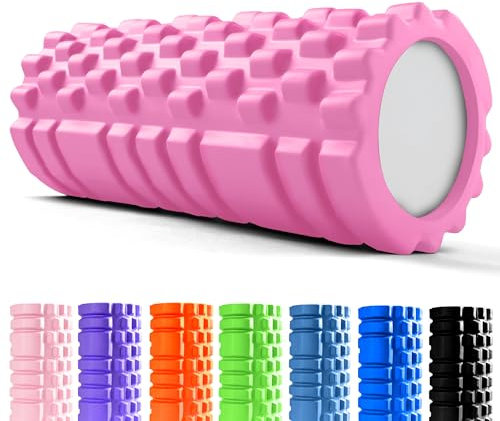 unycos - Foam Roller di Automassaggio Muscolare, Rullo Fitness in EVA Dura per Massaggi【Carico 130 kg | 33x14 cm】Yoga, Pilates, Terapia che Migliorara il Recupero in Palestra (Rosa)