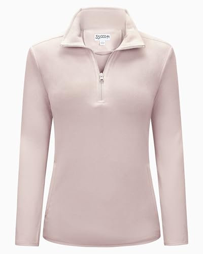 33,000ft Damen Fleece Pullover mit Halbreißverschluss Fleeceshirt Winter Warm Ski-Pullover Microfleece Atmungsaktiv Fleecepulli für Reisen Wandern Skifahren Rosa 40