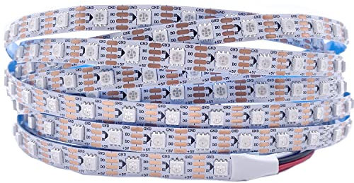 WS2813 Led Streifen Licht Dual Signal Einzeln Adressierbaren 1m 5m 30 60 144 LEDs WS2812B aktualisiert Schwarz Weiß PCB DC5V (White PCB IP30, 5 M 60 Led/M)