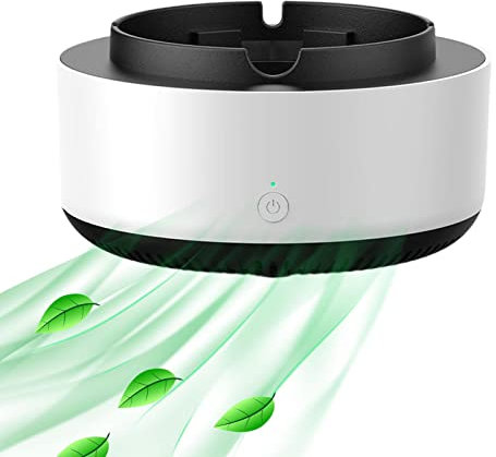 Hitburu Cendrier Fumée,Cendrier Électrique,Cendrier Anti Odeur,Purificateur d'air 2 en 1,Cendrier Électronique avec Filtre,Cendrier Purificateur d'air pour Voiture Domestique