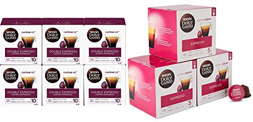 Nescafé Dolce Gusto Double Espresso - Café - 96 Capsules (Lot de 6 boîtes). & Espresso - Café - 90 Capsules (Pack de 3 boîtes XL x 30)
