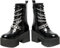DEMONIA - Alaric Schwarz Gothic Stiefel mit Metallketten - Größe 40-5 cm Plateau und 8 cm Absatz
