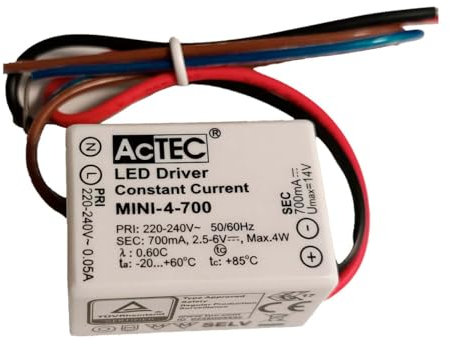 A2ZWORLD LED-Treiber, Konstantstrom, 4 W 700 mA 2,5-6 V, Mini-Netzteil für LED-Streifen, IP65