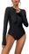 Solid Rash Guard Langarm-Badeanzüge für Damen, Sonnenschutz, Surfanzug, Baden Neopren Hose (XL,Schwarz)