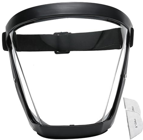 Schutzschütze mit voller Gesicht, Gesichtsschildmaske mit einstellbaren Gurten, wiederverwendbares Gesichtsschutz -Deckungsstil 1, transparente Maske für Erwachsene, vollständige Gesichtsmaske gegen