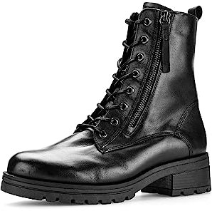 Gabor Damen Schnürstiefeletten, Frauen Stiefeletten,Lammfell,Winterschuhe,gefüttert,Boots,Stiefel,Bootee,Booties,schwarz (CDF),40 EU / 6.5 UK