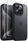 JETech 3 in 1 Matte Case for iPhone 15 Pro Max 6.7-Inch with 2-Pack Tempered Glass Screen Protector, Translucent Frosted Shockproof Phone Cover (Black)