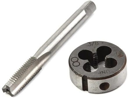 ZSjing 2 Pezzi 6542 BSF 3/8-20 Maschi for Macchina a scanalatura Dritta, Maschi for Tubi e filiere for Utensili da Lavoro for Filettatura di Metalli in Acciaio, Parti