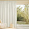 PONY DANCE Übergardinen mit Kräuselband Wohnzimmer Gardinen für Große Fenster 1er Set H 220 x B 300 cm Schienen Gardinen Vorhang Leinen Halbtransparent Boho Linen Curtains, Elfenbeinweiß