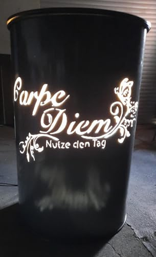 Feuertonne mit Motiv (Carpe Diem)