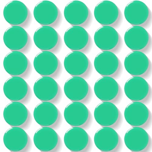 QOJOPU Fridge Magnets, 30PCS Strong Magnet for Whiteboard, Fridge, Crafts & Notice Board, Small Magnets Heavy Duty Decorative Magnet for Adults Office School Classroom - Mini Cute Round Magnets, Green